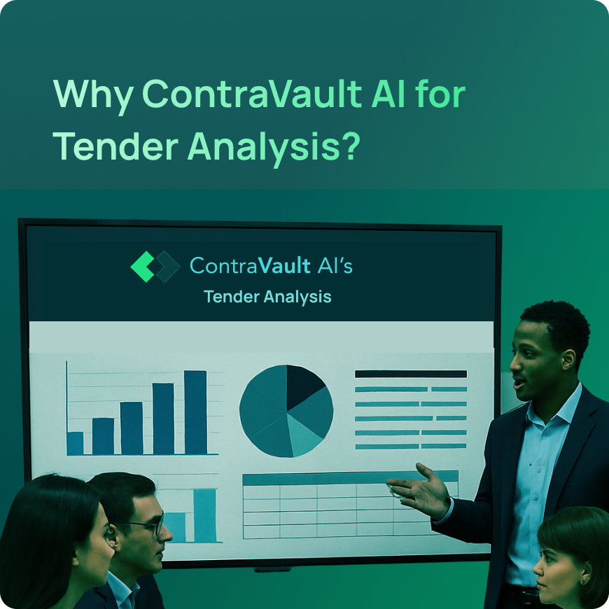 ContraVault AI leverages AI in tendering to automate and optimize every step of the tender analysis process. From initial document review to risk assessment and Go/No-Go checks, it introduces a level of speed and precision unattainable with manual methods.